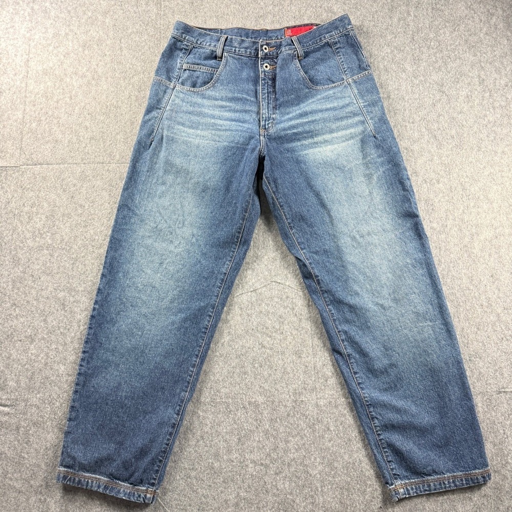 Guess Jeans‎ Mens 36x31 Relaxed Blue Denim Baggy Y2K Straight Classic wide-Leg